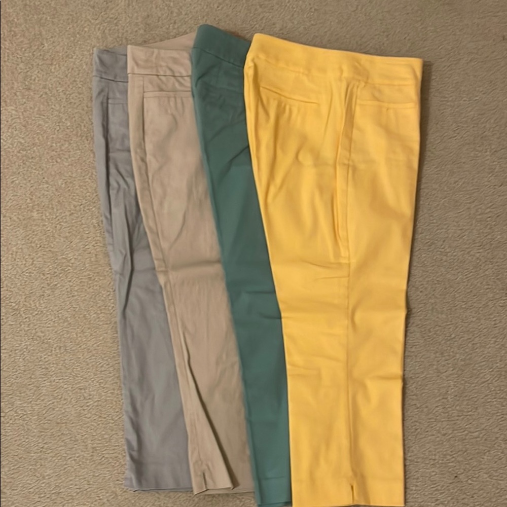 Ann Taylor Factory Petite Pants in Yellow and Green